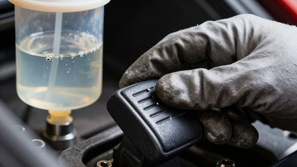 air bubbles trapped during bleeding