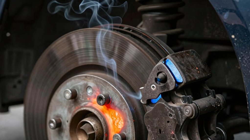 brake pad melting reduces braking efficiency