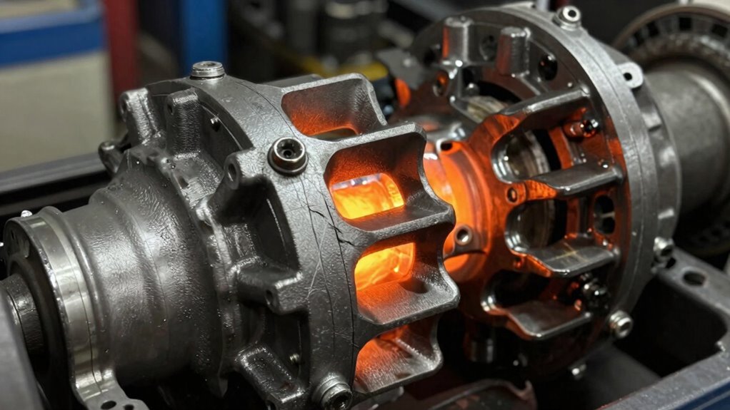 differential overheating from fluid degradation