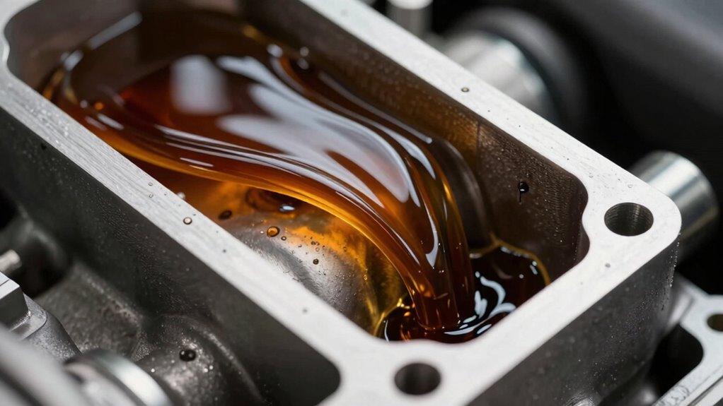 engine oil thickness under stress