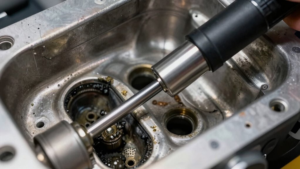 inspect chamber for deposits