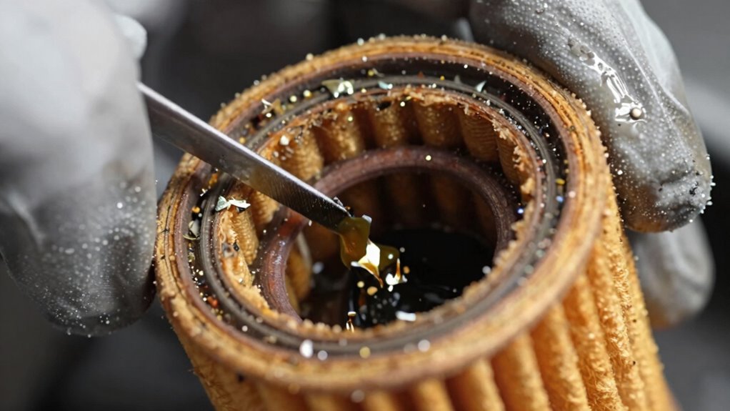 inspect debris for engine wear