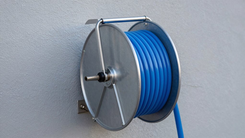 install hose reel at angle