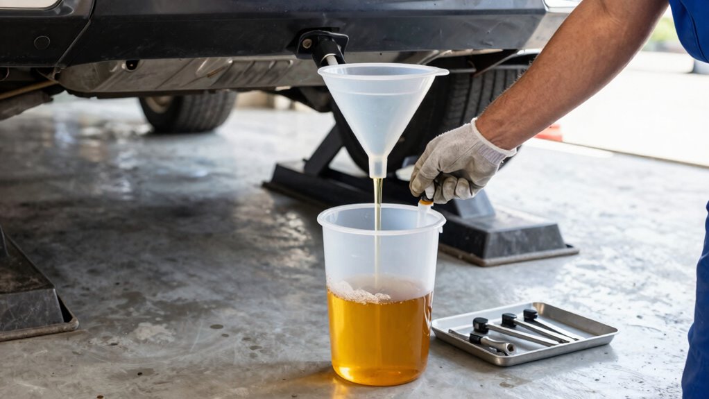 organized safe oil change setup