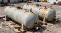 overfilled oil drain tanks