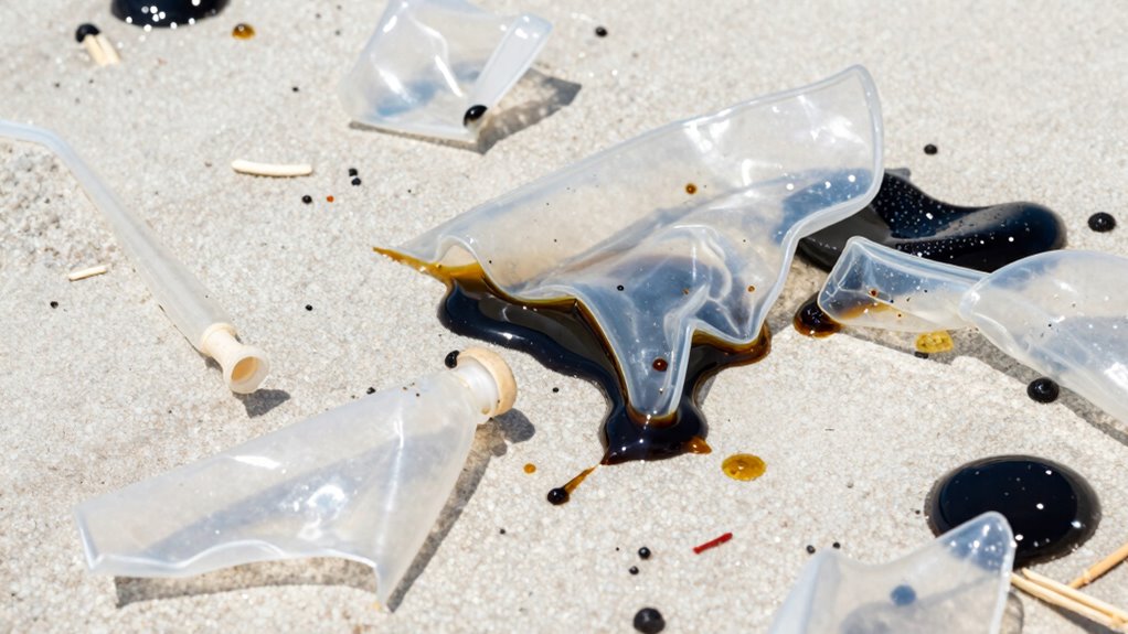 plastic spreads oil pollution