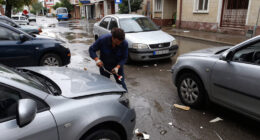 Flooding Causes Road Collapse And Vehicle Damage In Ankara
